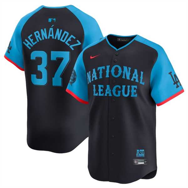 Men%27s National League #37 Teoscar Hernandez Navy 2024 All-Star Limited Stitched Baseball Jersey